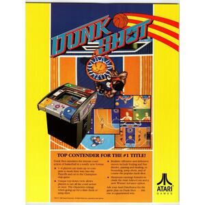 Dunk Shot Basketball Video Arcade Game Flyer 1987 Retro 8.5" x 11" Original